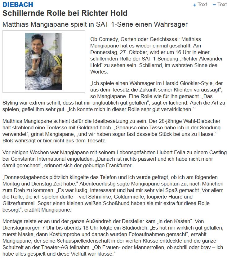 Mainpost Die Fellas Schillernde Rolle bei Richter Hold Sat1 Serie Matthias Mangiapane